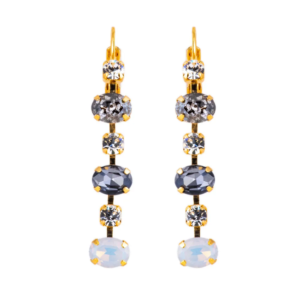 Small Oval and Round Leverback Earrings in "Ice Queen" *Preorder*