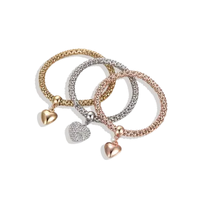 Solid Hearts Metal Bracelet