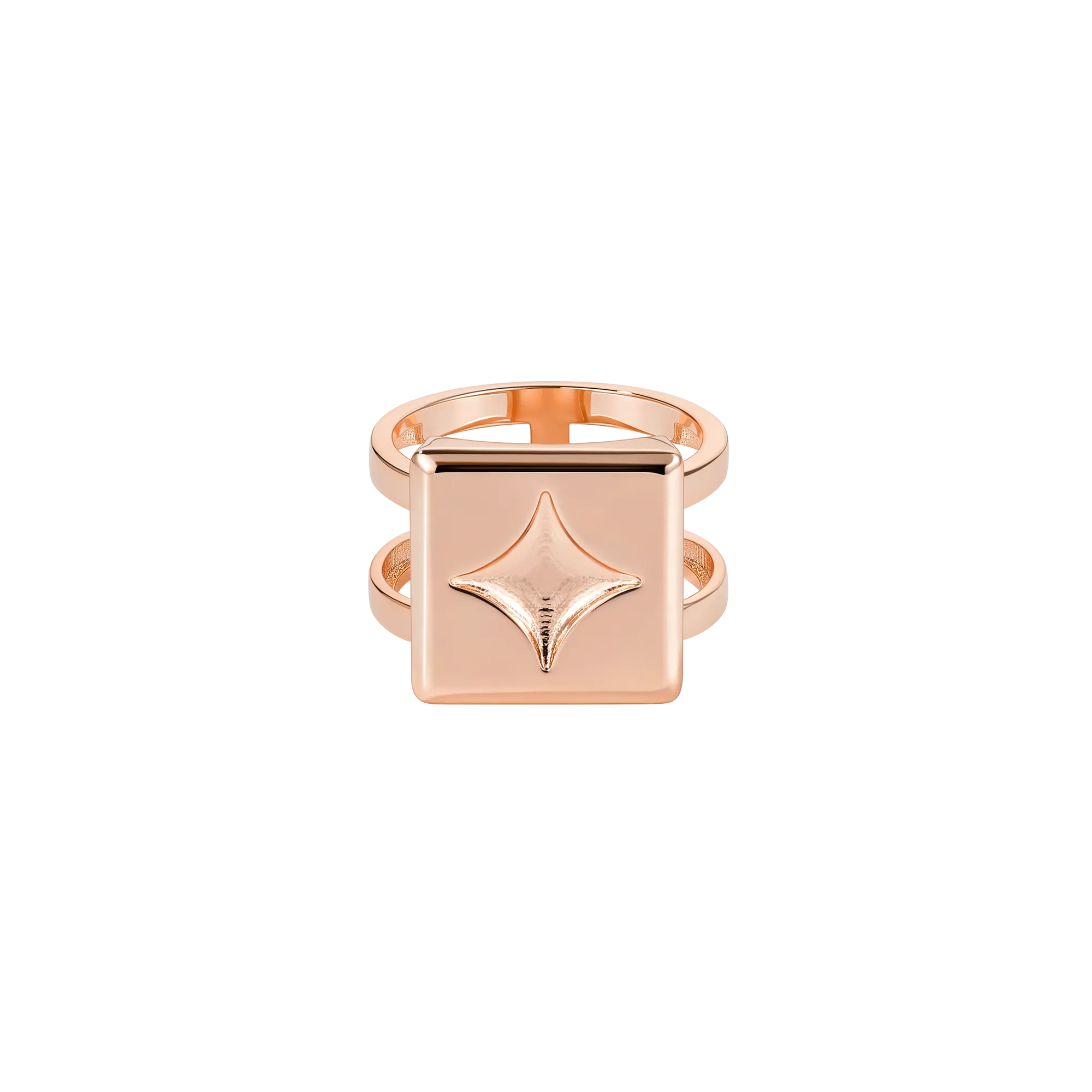 Square Sugar Cube Pattern Ring