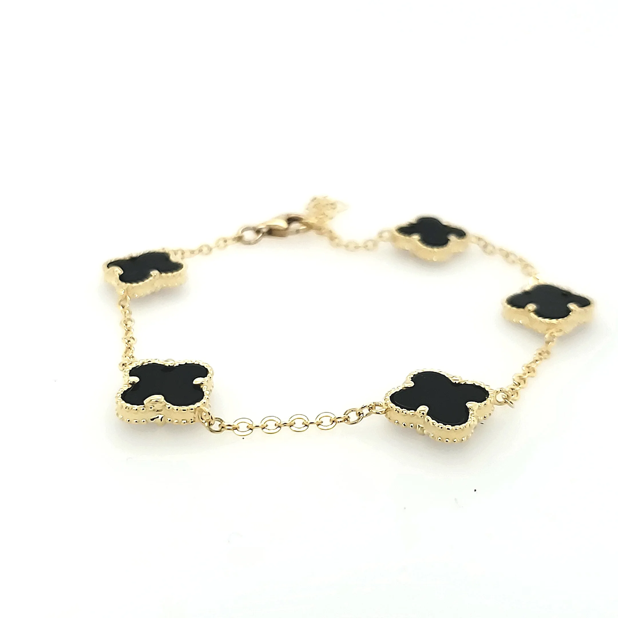 Sterling Silver Small Five Clover Bracelet