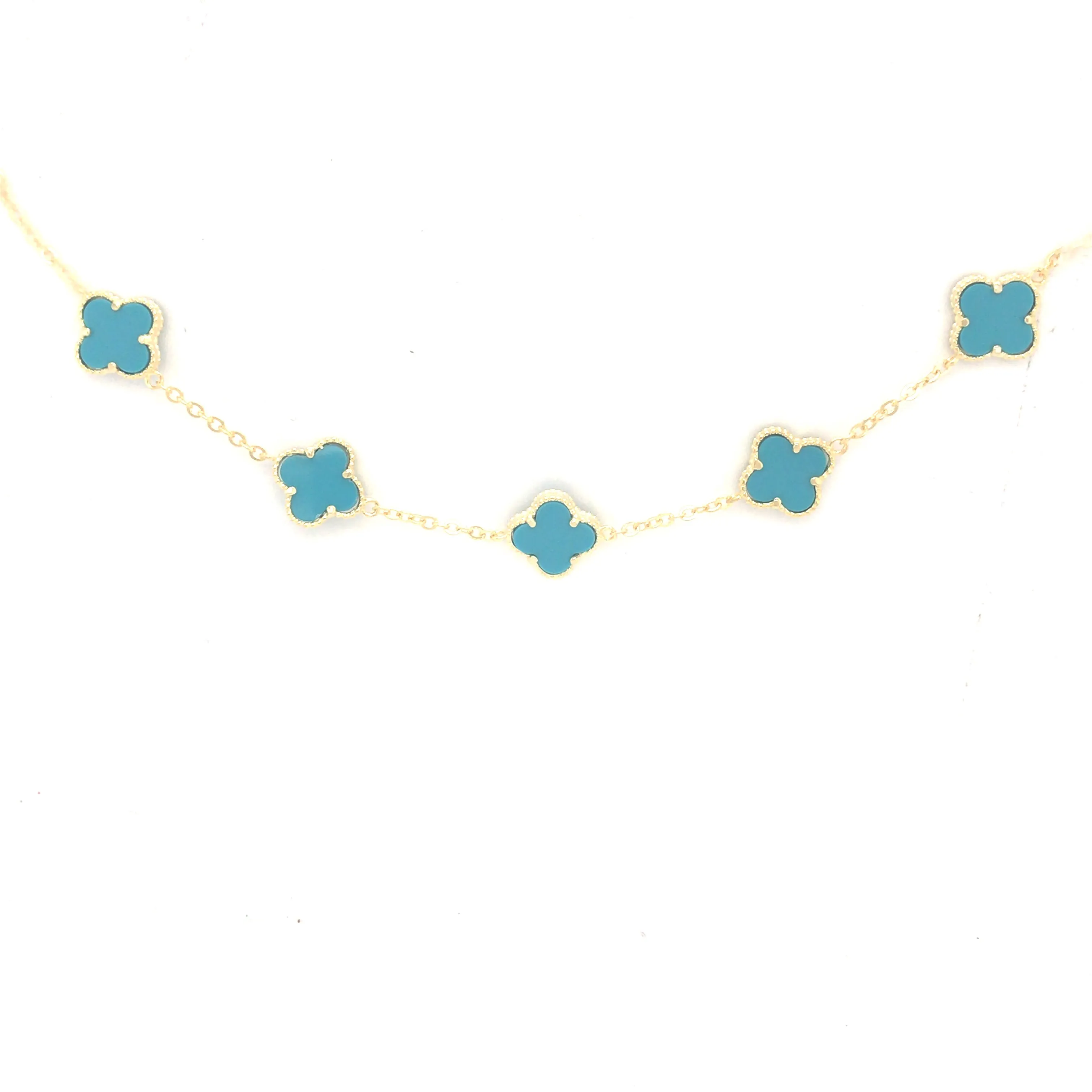 Sterling Silver Small Five Clover Bracelet