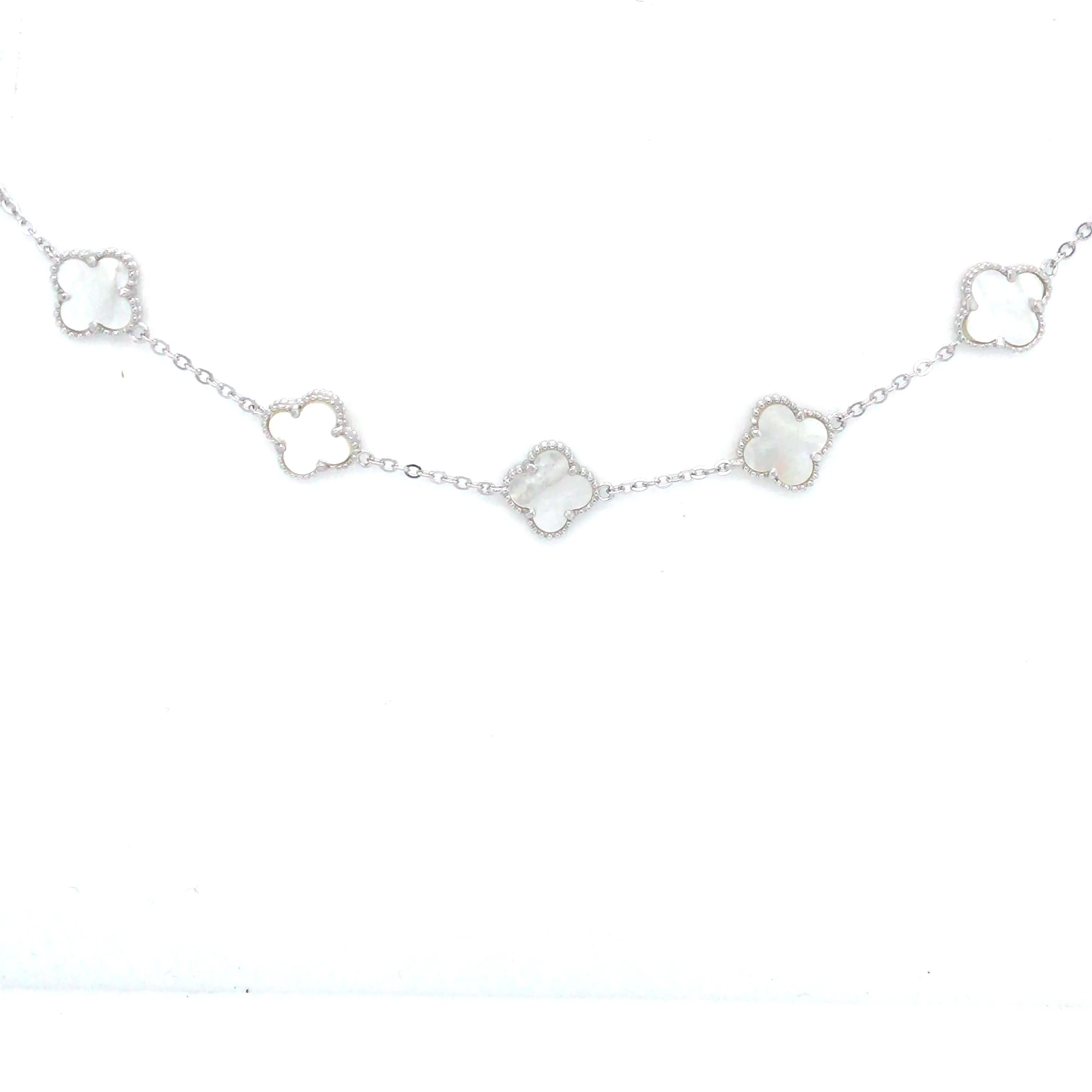 Sterling Silver Small Five Clover Bracelet