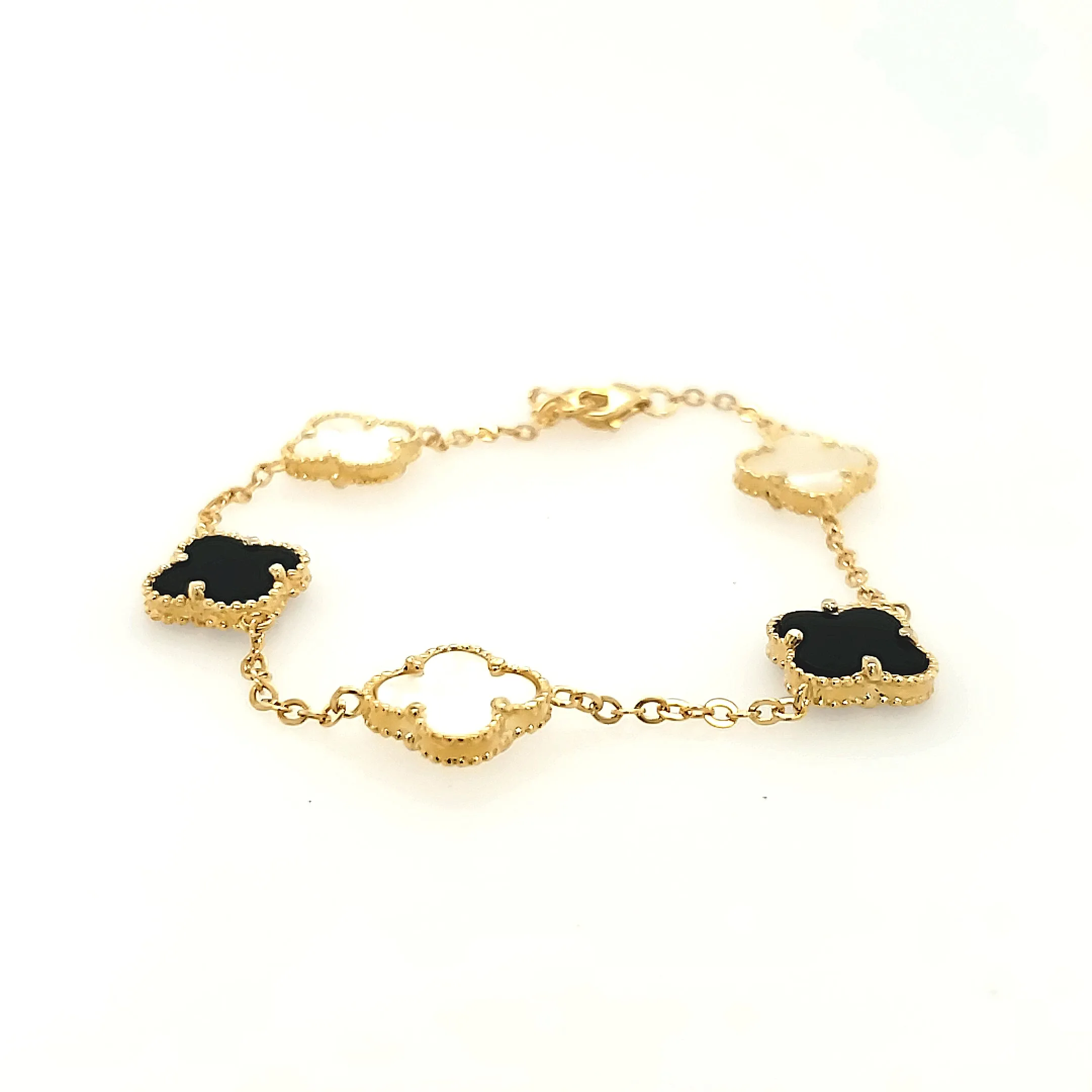 Sterling Silver Small Five Clover Bracelet