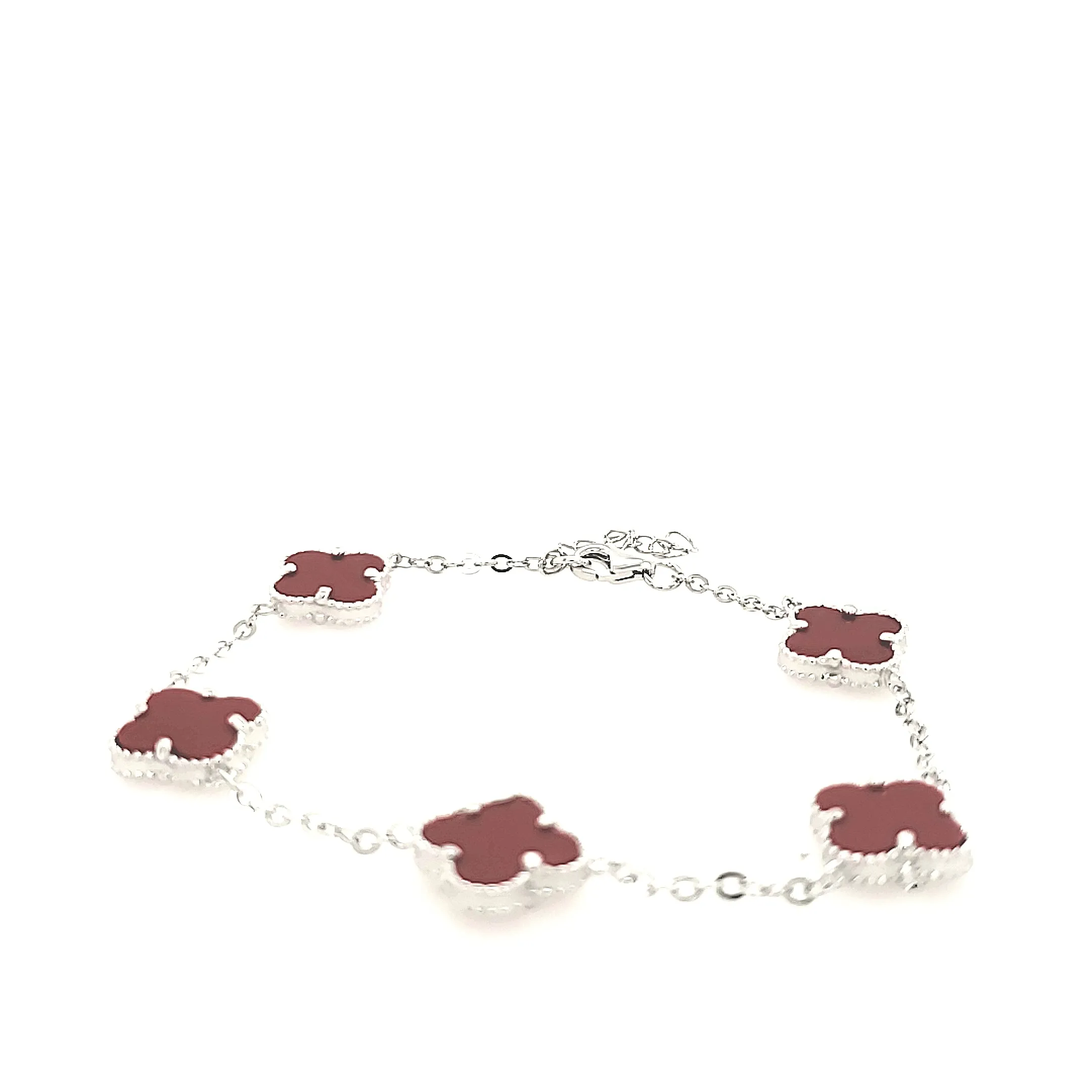 Sterling Silver Small Five Clover Bracelet