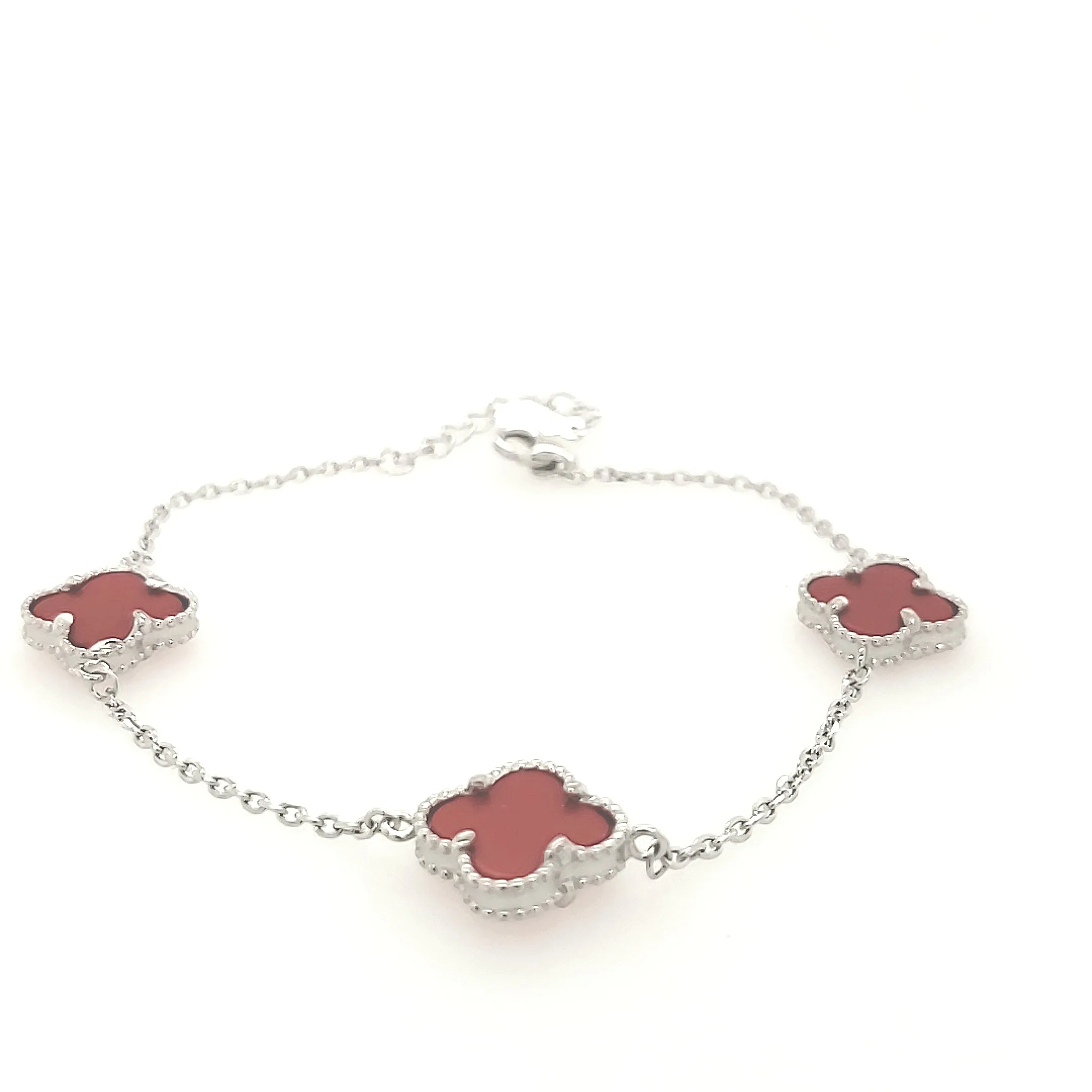 Sterling Silver Small Three Clover Bracelet