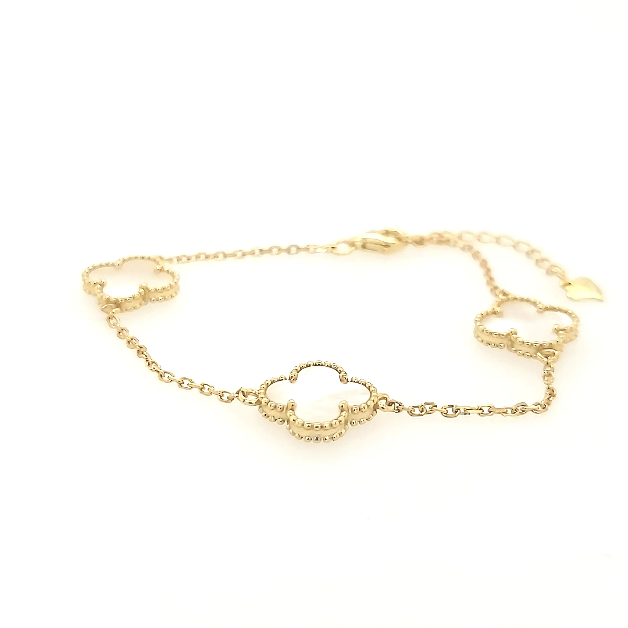Sterling Silver Small Three Clover Bracelet