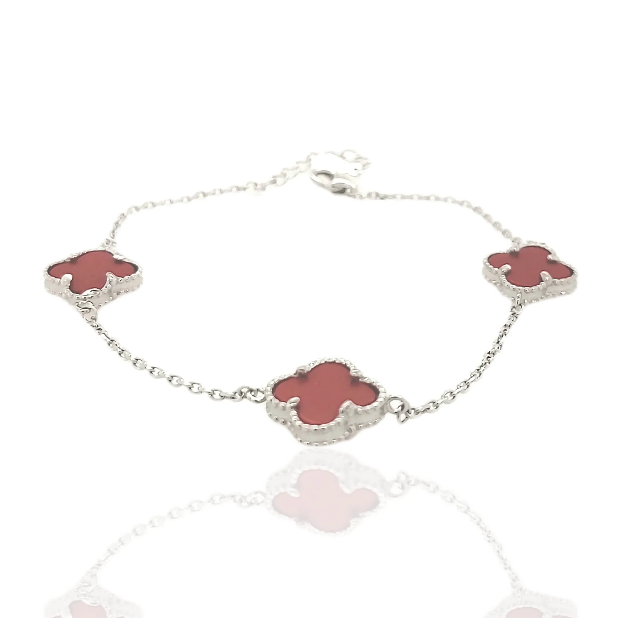 Sterling Silver Small Three Clover Bracelet