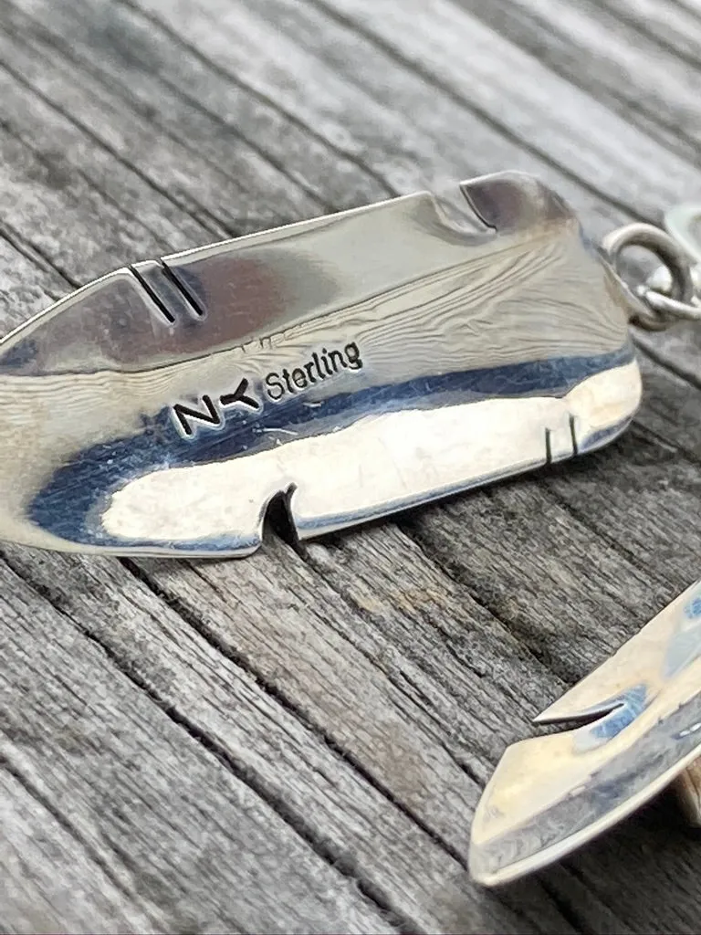 Sterling silver, Turquoise or Opal feather earrings.