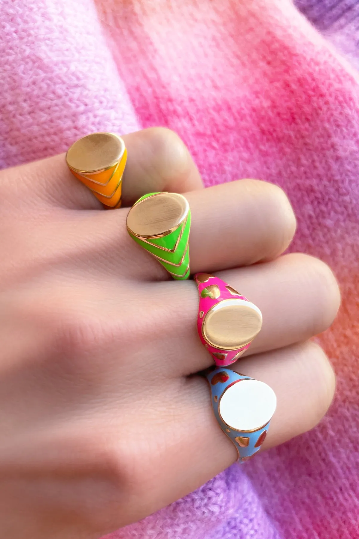 Stripe Signet Ring
