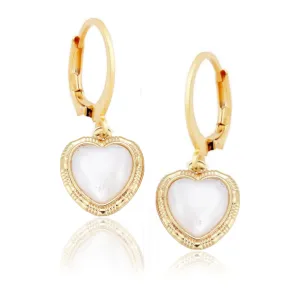 Surgical Steel Mother of Pearl Heart Earrings