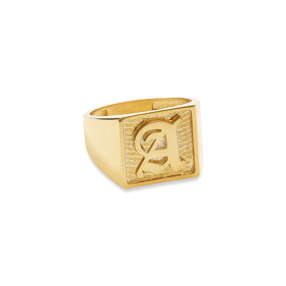 THE OLD ENGLISH SQUARE SIGNET RING