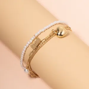 Three Layer Love Pearl Bracelet