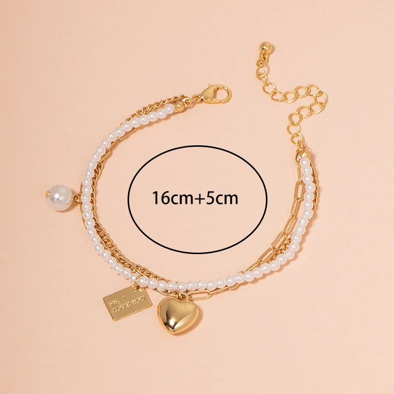 Three Layer Love Pearl Bracelet