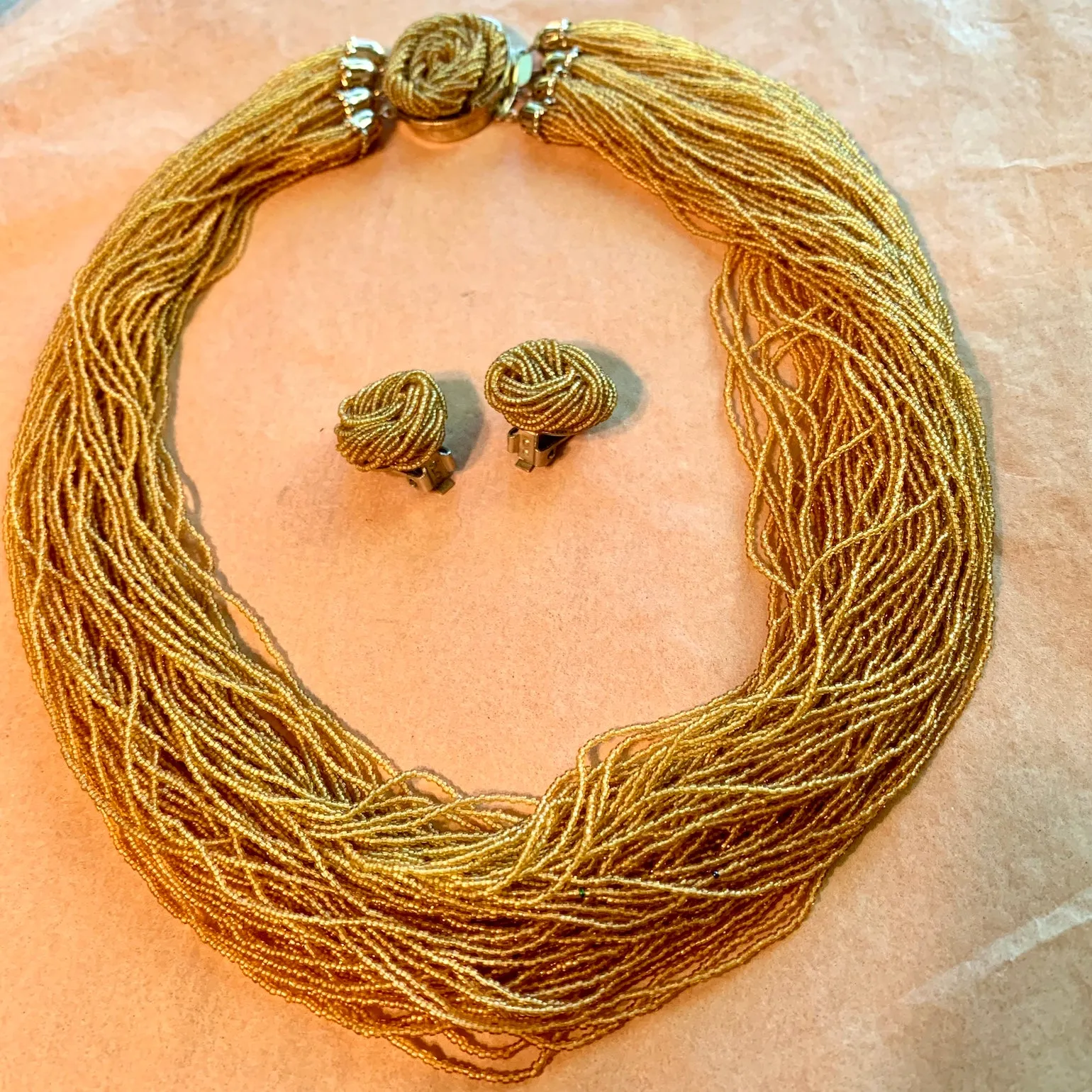 Topaz Micro Seed Bead Necklace Set