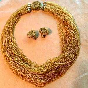 Topaz Micro Seed Bead Necklace Set