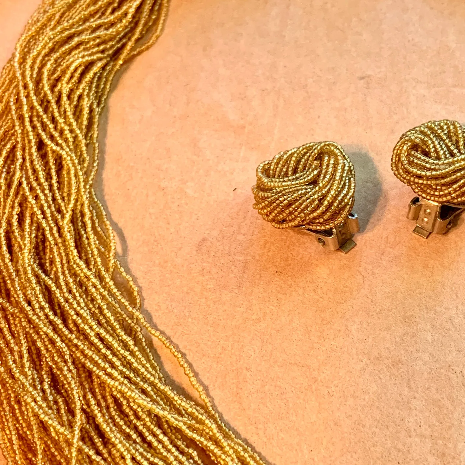 Topaz Micro Seed Bead Necklace Set