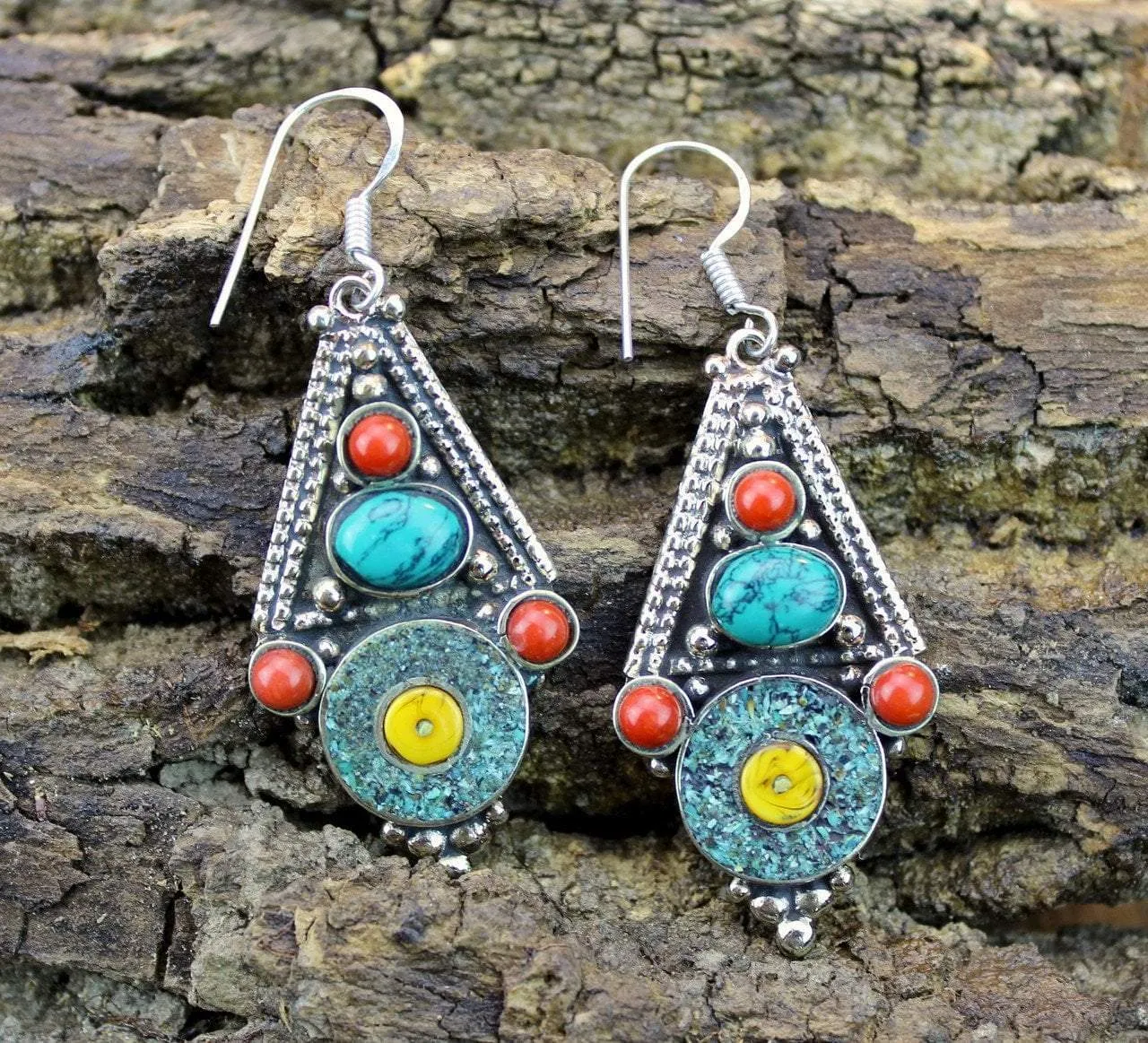 Traditional Triangle Drop Earrings