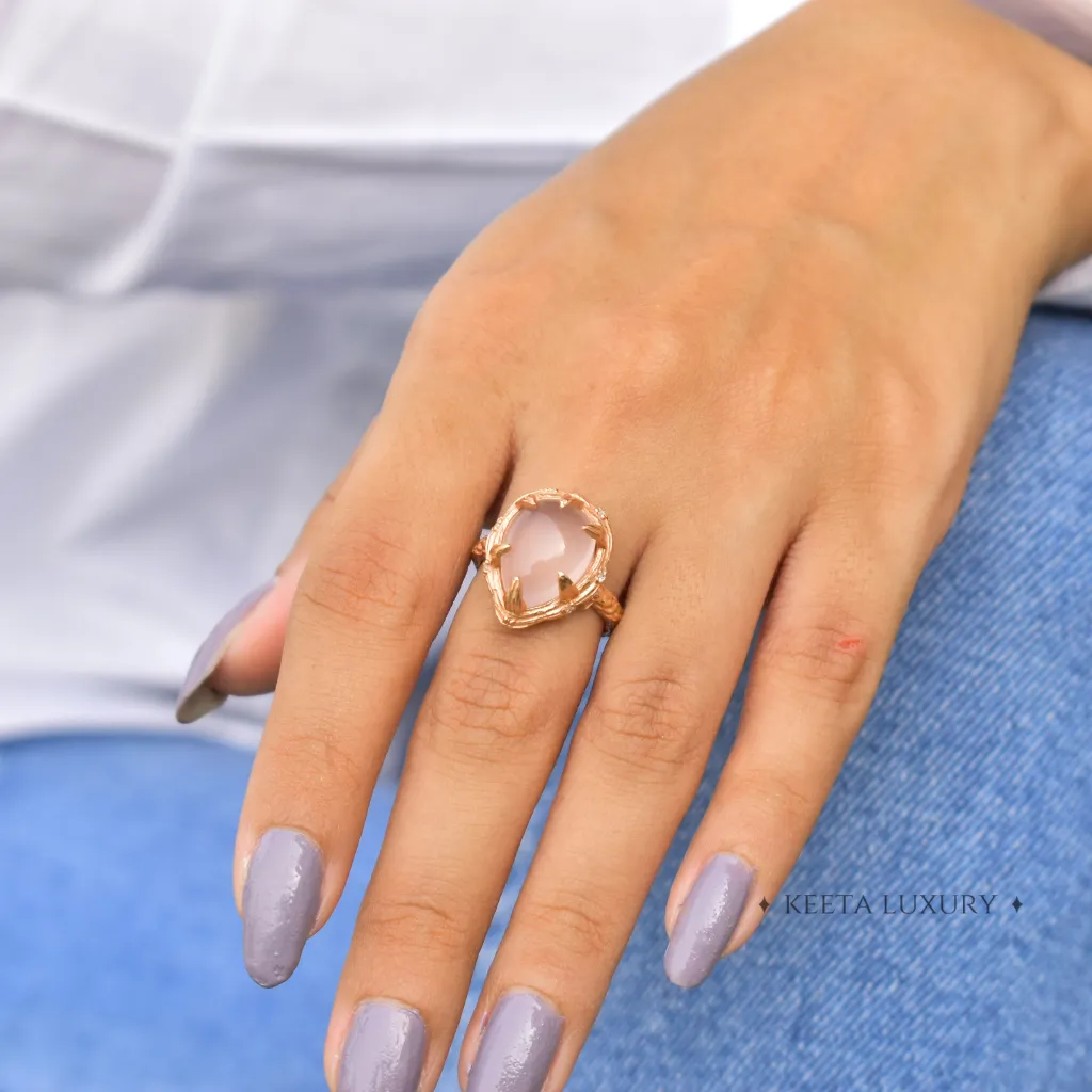 Twiggy Elegance - Rose Quartz Ring