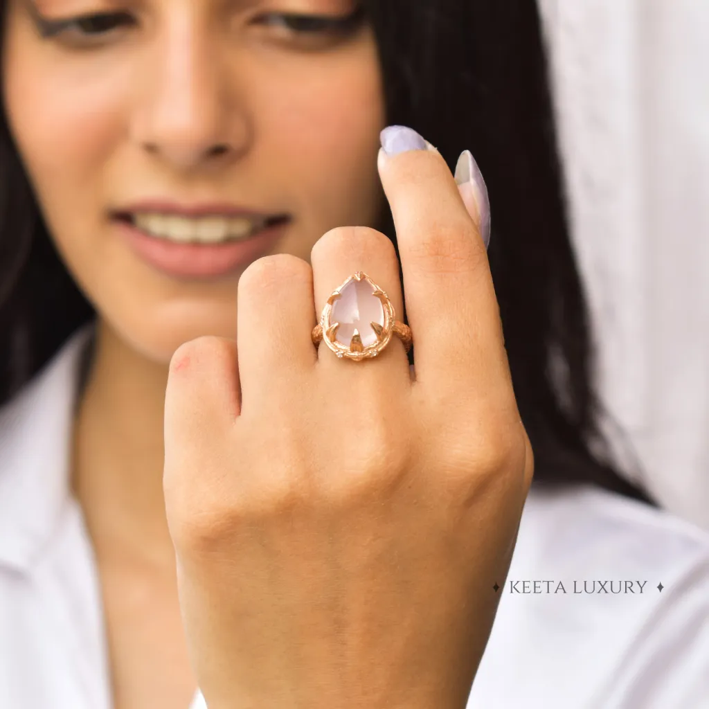 Twiggy Elegance - Rose Quartz Ring
