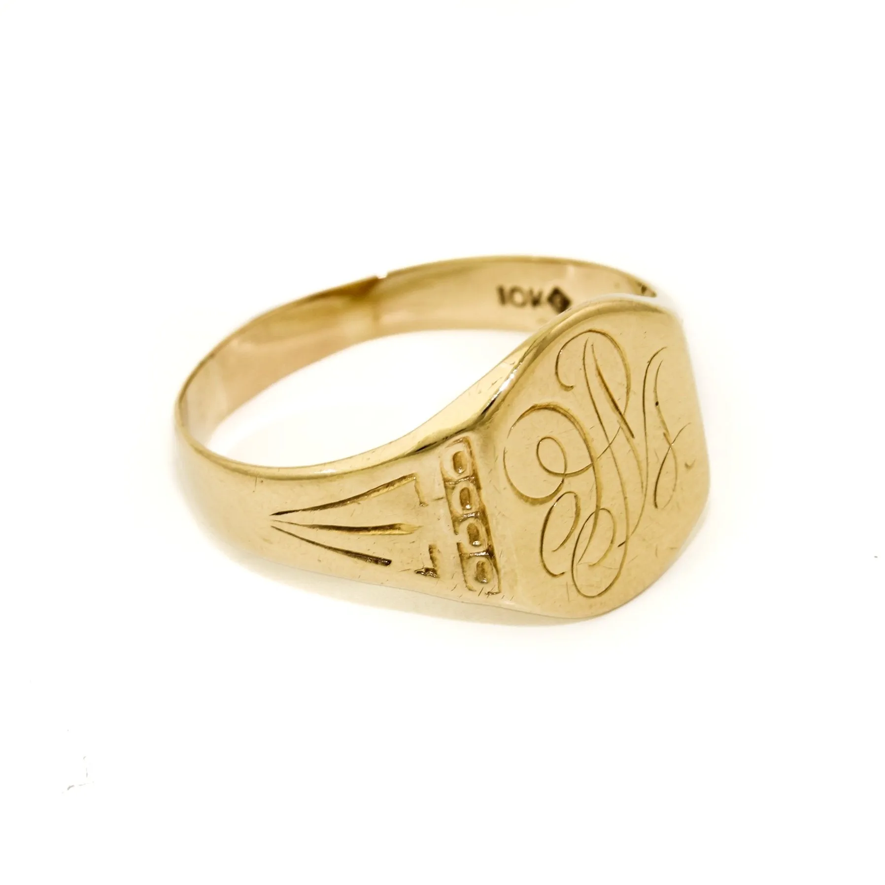 Vintage 1950s Gold Cursive Signet