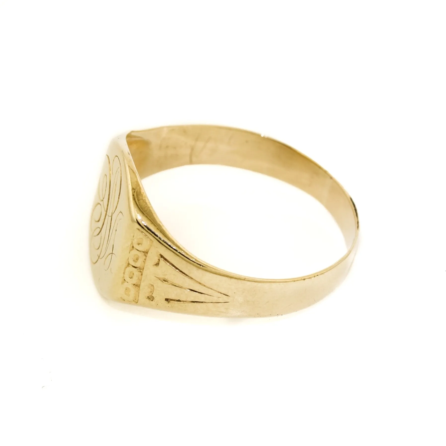 Vintage 1950s Gold Cursive Signet