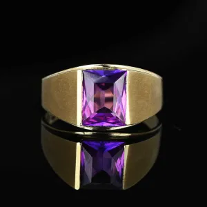Vintage Color Change Sapphire Gold Signet Ring
