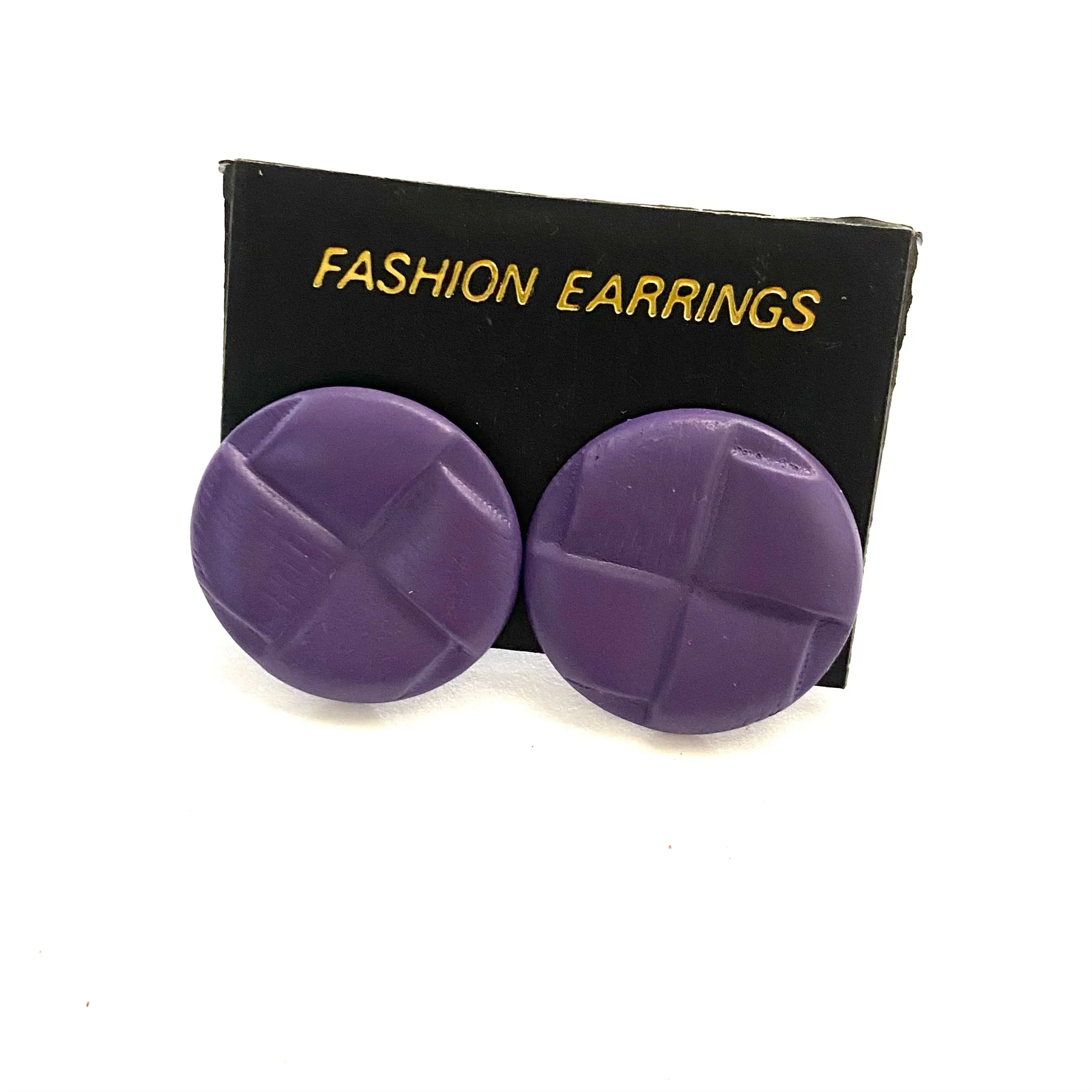 Violet Enamel Circle Studs - Kooky Deadstock Earrings *Final Sale