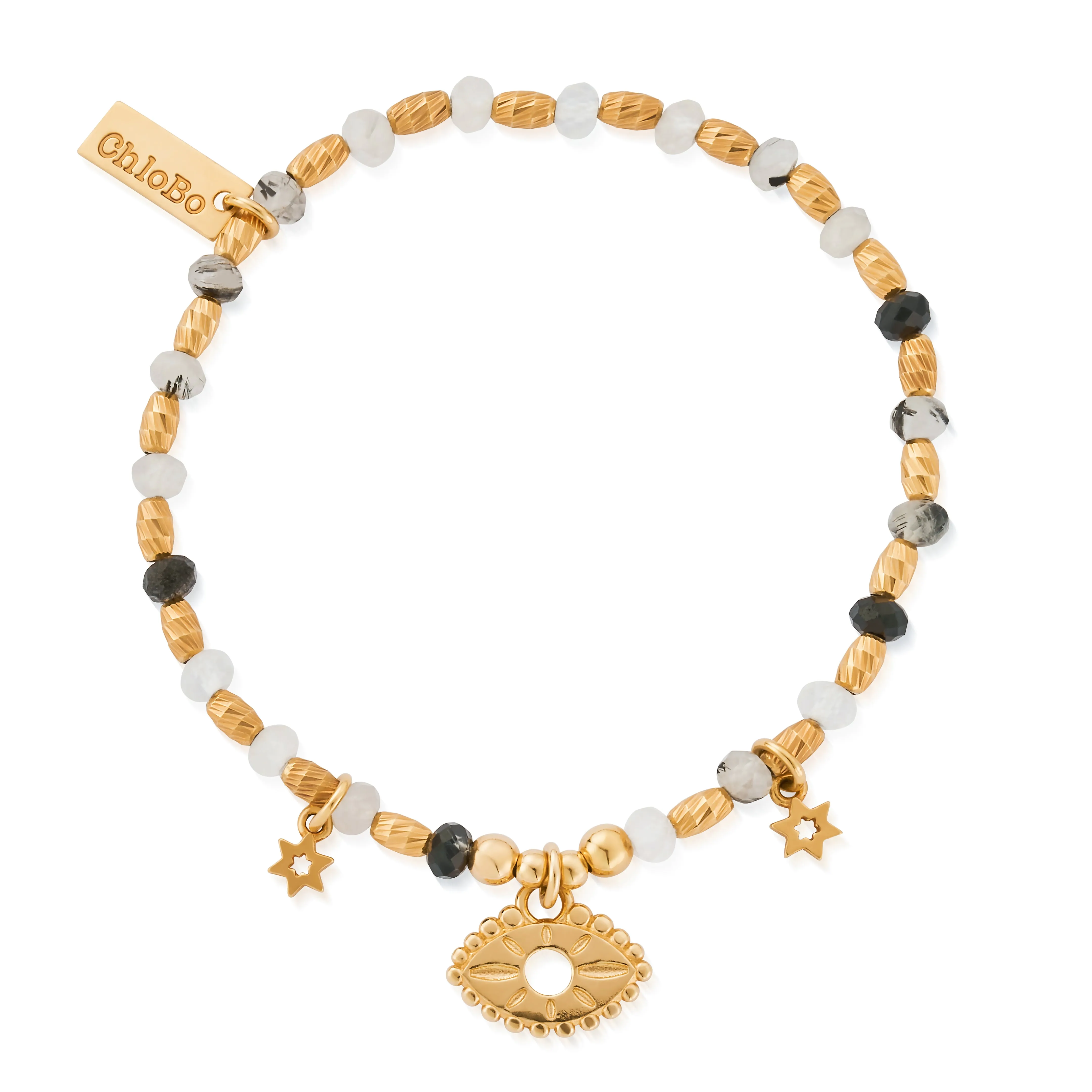 Visionary Black Rutilated Quartz Bracelet - Gold - GBBRQFR40373451