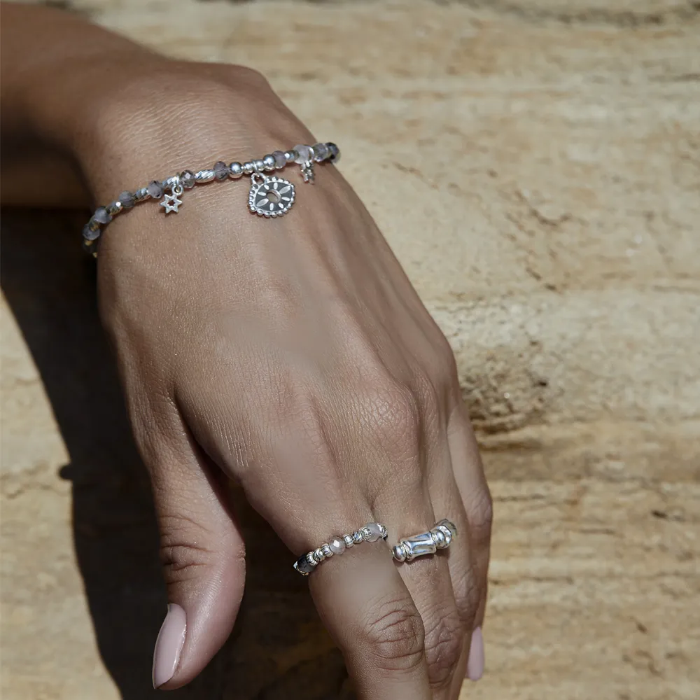 Visionary Black Rutilated Quartz Bracelet - Silver - SBBRQFR30583450