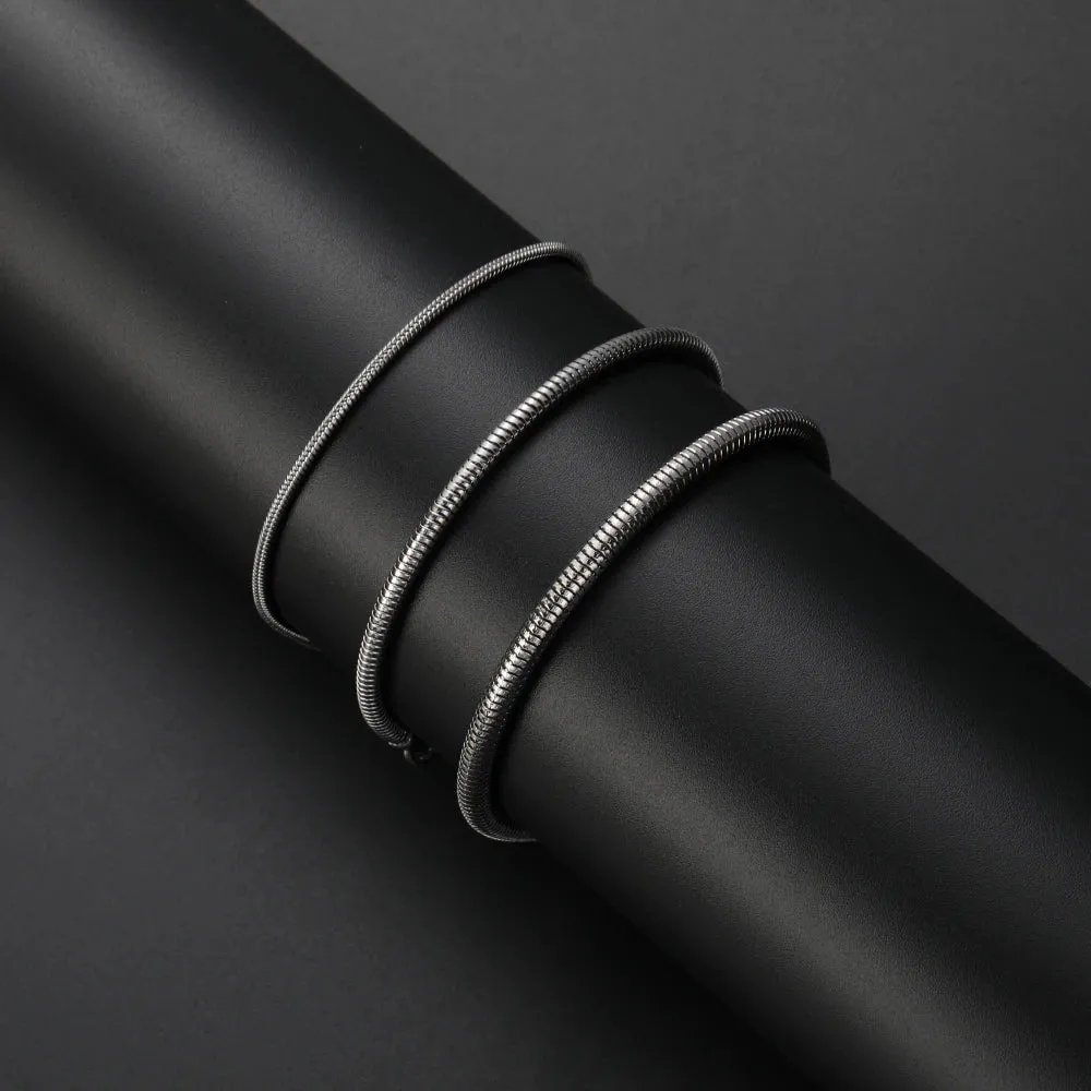 Wholesale Price Width 2/3/4MM 316L Stainless Steel Round Snake Chain Bracelet Fashion Gift Jewelry For Men and Women Top Quality