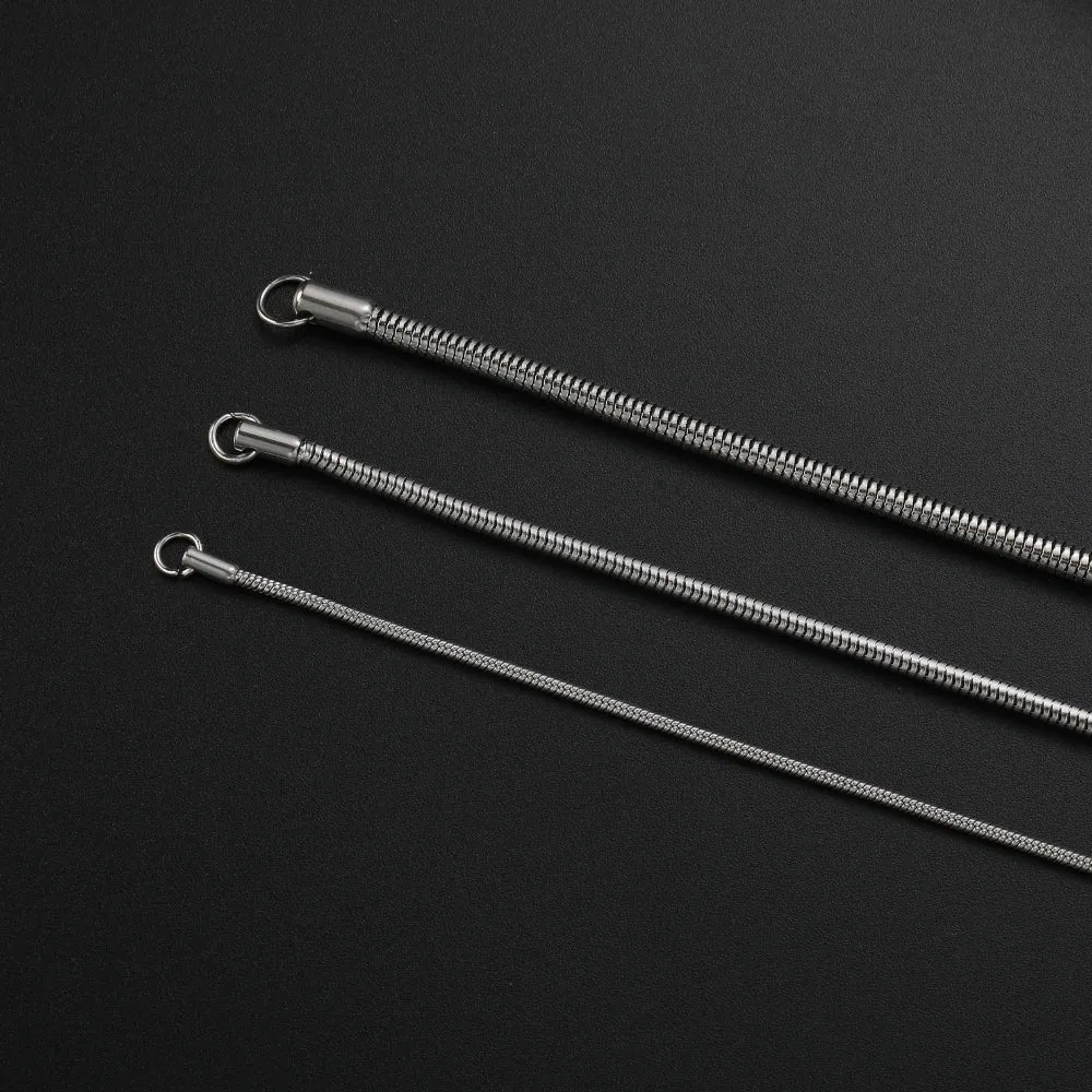 Wholesale Price Width 2/3/4MM 316L Stainless Steel Round Snake Chain Bracelet Fashion Gift Jewelry For Men and Women Top Quality