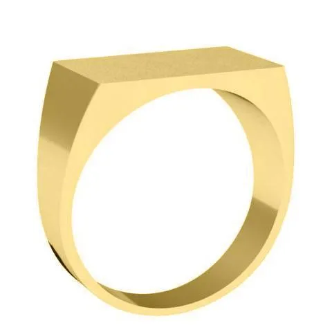 Wide Rectangular Signet Ring for Men - 18mm x 10mm