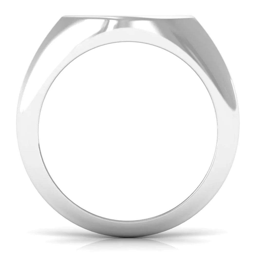 Zircon Sagittarius Zodiac Signet Unisex Ring