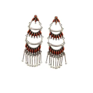 Zuni Mediterranean Coral Earrings